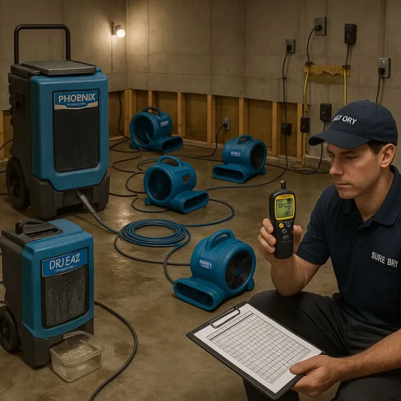 Structural Drying and Dehumidification process in Franklin County, ME